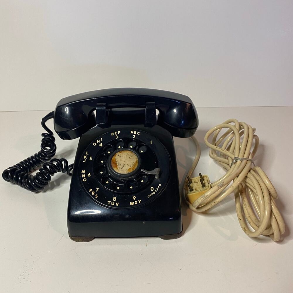 Vintage Western Electric Bell 500 Black Rotary Telephone. Hard Wired.